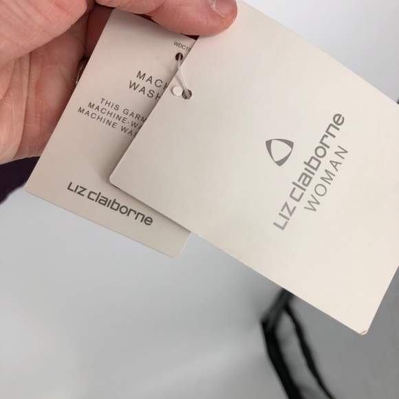 Liz Claiborne Womens Button Front Top Size 2X Purple Grape Office Career Mature - Picture 6 of 14